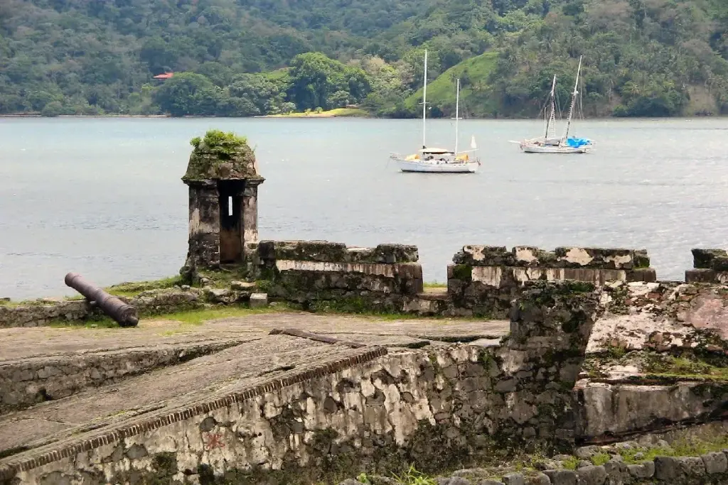 Portobelo Ruins and bay Panama