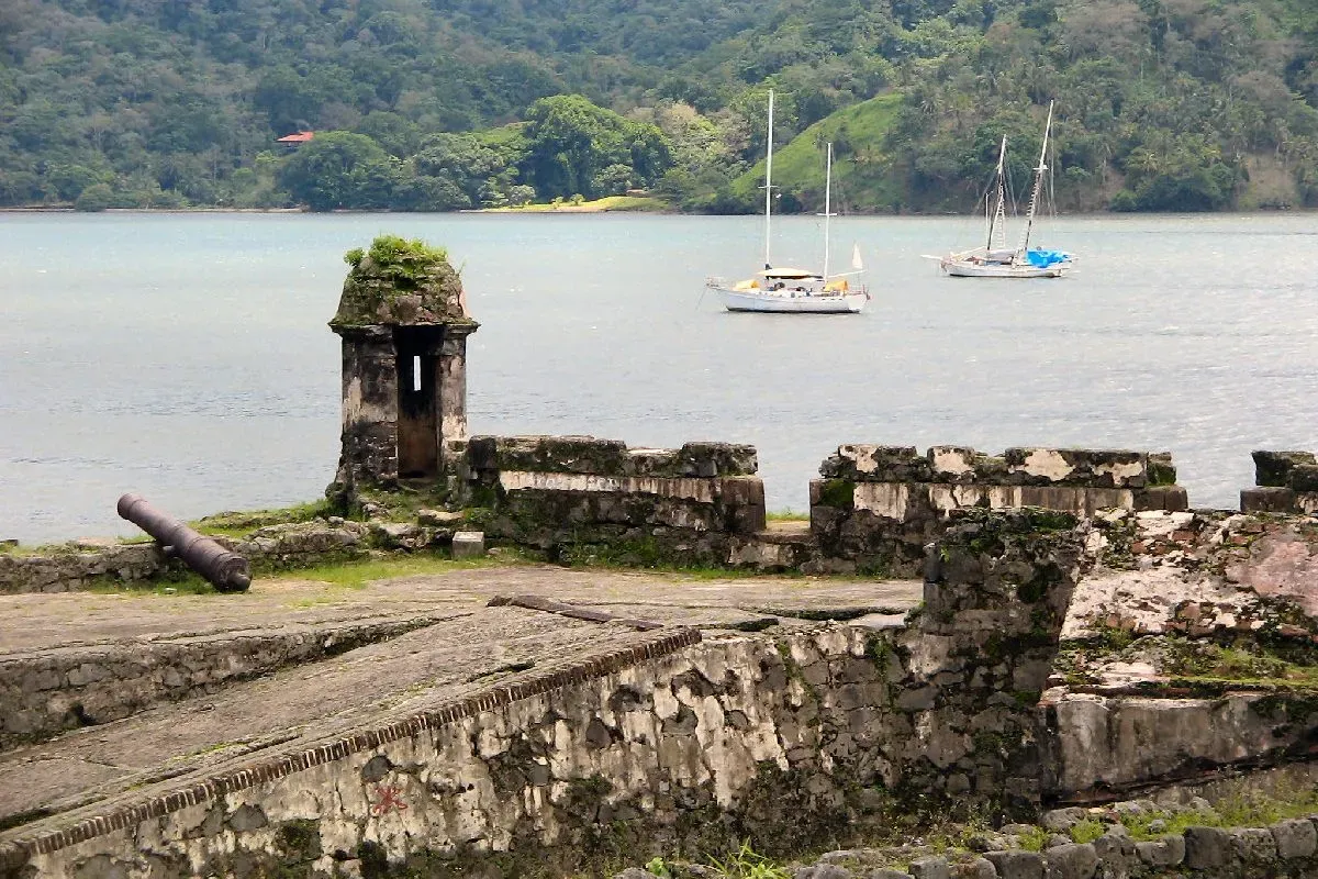 Portobelo Ruins and bay Panama