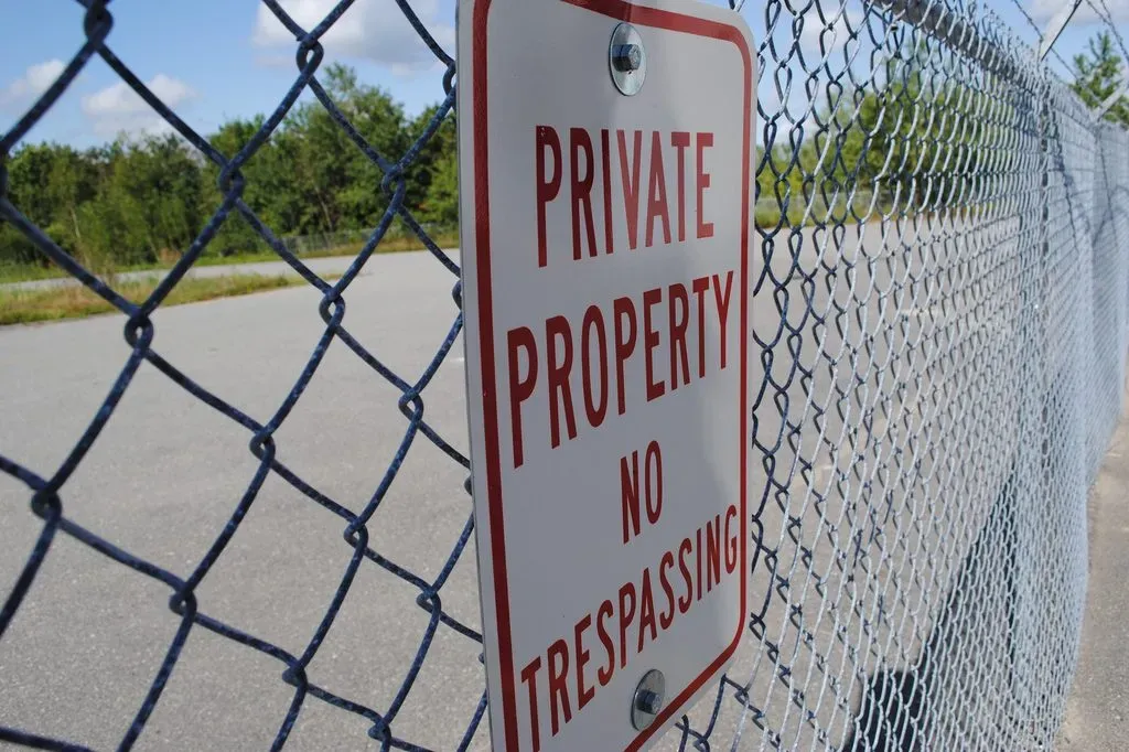 Private Property Sign on Fence