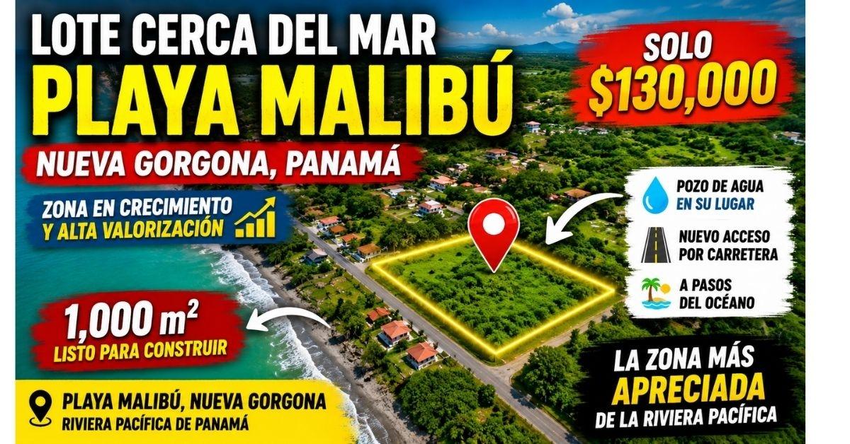 Oceanside lot for sale in Playa Malibu Gorgona Pan