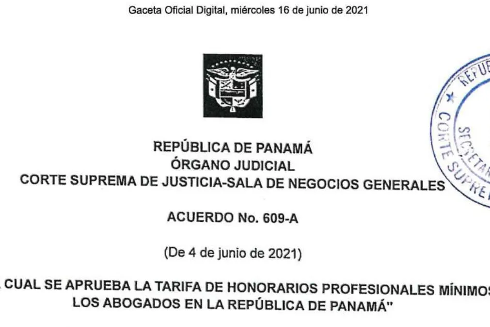 lawyer fee decree panama