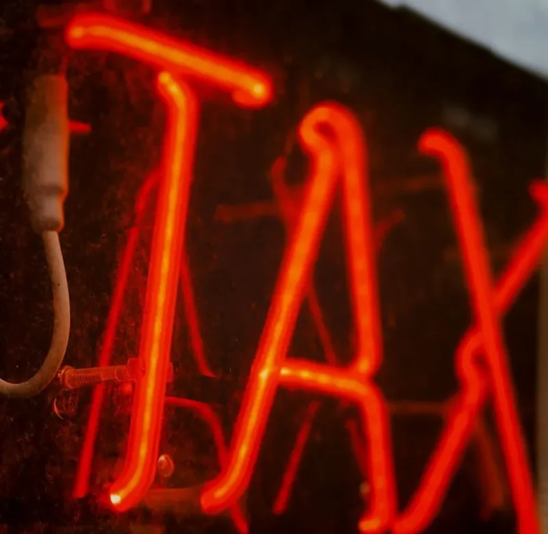 tax neon sign